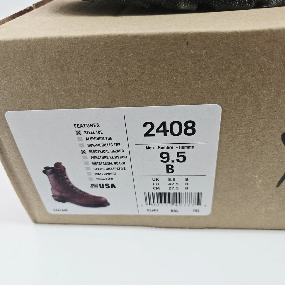 Red Wing Steel Toe Electrical Hazard Resistant Leather Boots 2408 9.5 B USA Made
